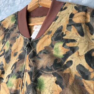 Vintage Kelly Cooper Tru-Leaf Camo Bomber Jacket Made USA Mens 5XL